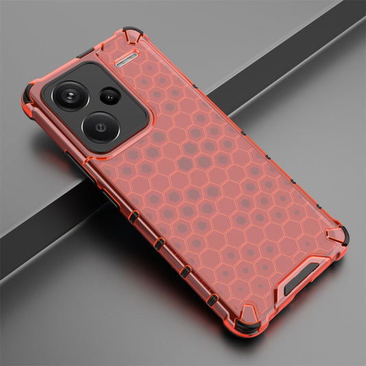 For Redmi Note 13 Pro+ Shockproof Honeycomb Phone Case(Red) - Note 13 Pro+ Cases by buy2fix | Online Shopping UK | buy2fix