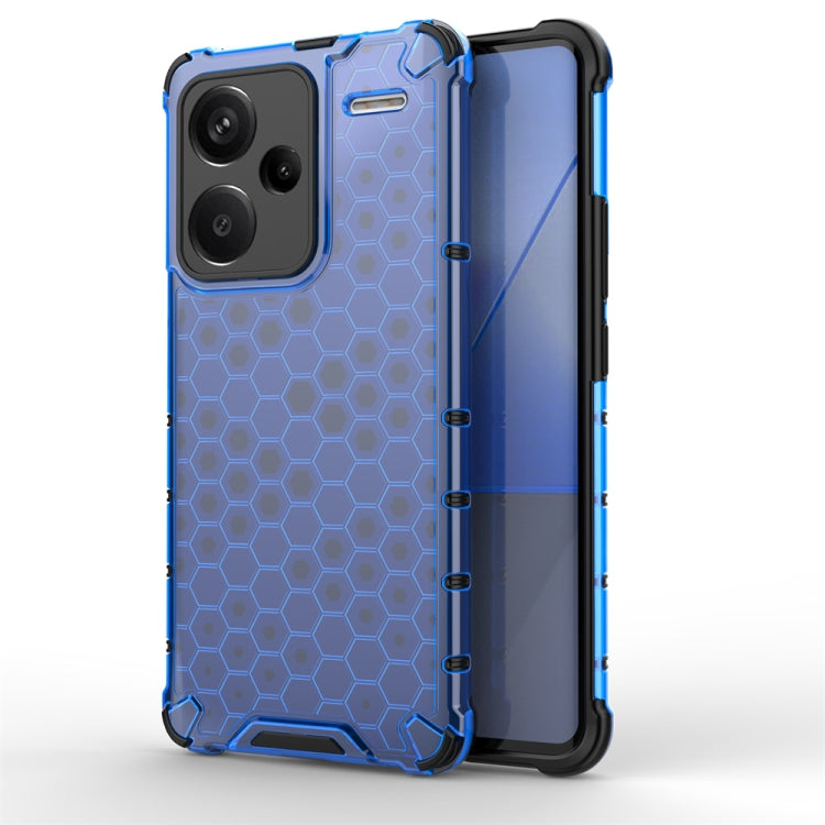 For Redmi Note 13 Pro+ Shockproof Honeycomb Phone Case(Blue) - Xiaomi Cases by buy2fix | Online Shopping UK | buy2fix