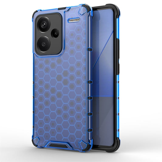 For Redmi Note 13 Pro+ Shockproof Honeycomb Phone Case(Blue) - Xiaomi Cases by buy2fix | Online Shopping UK | buy2fix