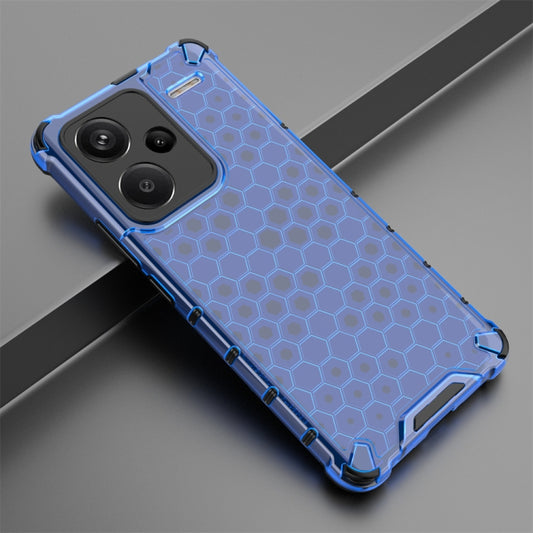 For Redmi Note 13 Pro+ Shockproof Honeycomb Phone Case(Blue) - Xiaomi Cases by buy2fix | Online Shopping UK | buy2fix