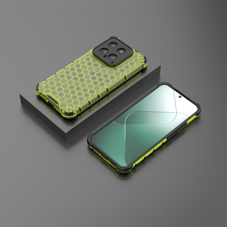 For Xiaomi 14 Shockproof Honeycomb Phone Case(Green) - Xiaomi Cases by buy2fix | Online Shopping UK | buy2fix