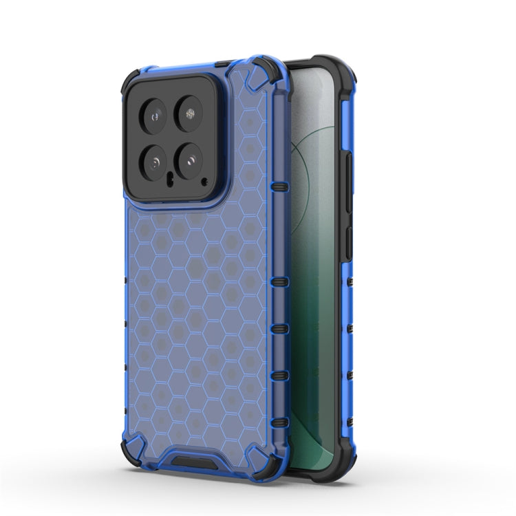 For Xiaomi 14 Shockproof Honeycomb Phone Case(Blue) - Xiaomi Cases by buy2fix | Online Shopping UK | buy2fix