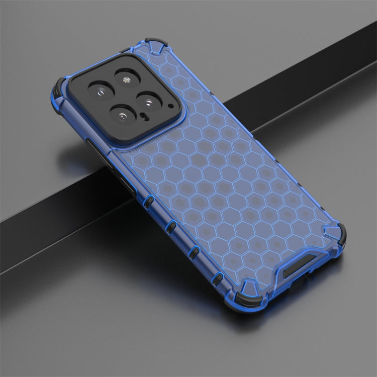 For Xiaomi 14 Shockproof Honeycomb Phone Case(Blue) - Xiaomi Cases by buy2fix | Online Shopping UK | buy2fix