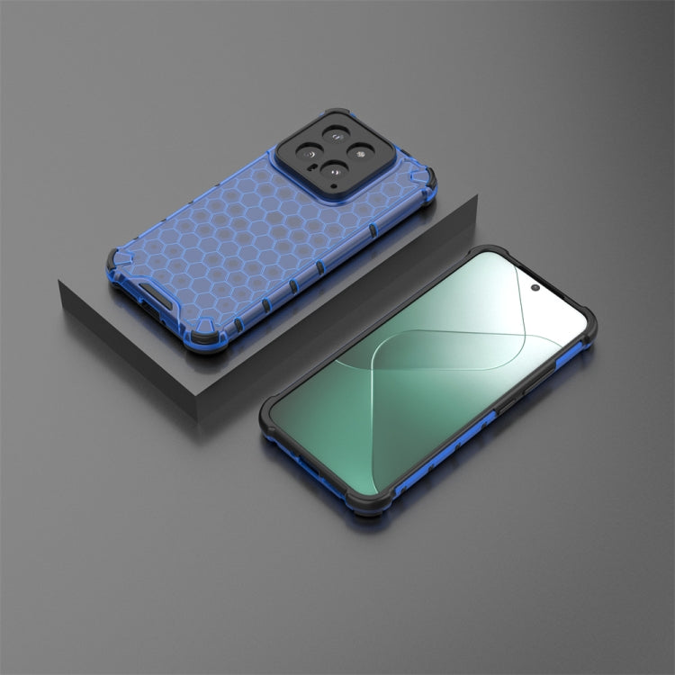 For Xiaomi 14 Shockproof Honeycomb Phone Case(Blue) - Xiaomi Cases by buy2fix | Online Shopping UK | buy2fix