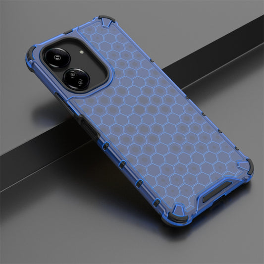 For Redmi 13C 4G Shockproof Honeycomb Phone Case(Blue) by buy2fix