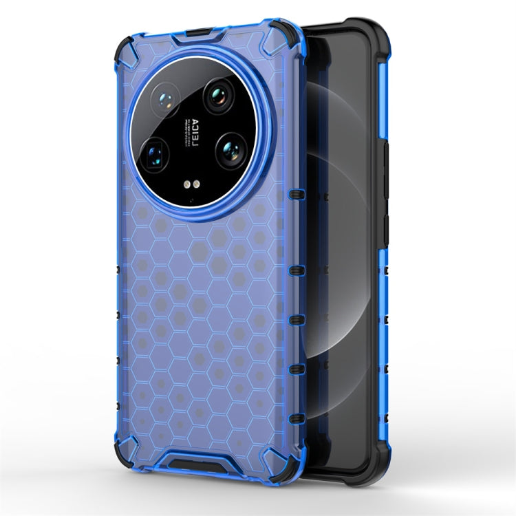 For Xiaomi 14 Ultra Shockproof Honeycomb Phone Case(Blue) - Xiaomi 14 Ultra Cases by buy2fix | Online Shopping UK | buy2fix