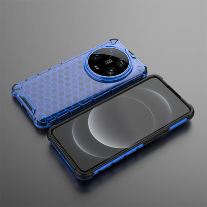 For Xiaomi 14 Ultra Shockproof Honeycomb Phone Case(Blue) - Xiaomi 14 Ultra Cases by buy2fix | Online Shopping UK | buy2fix
