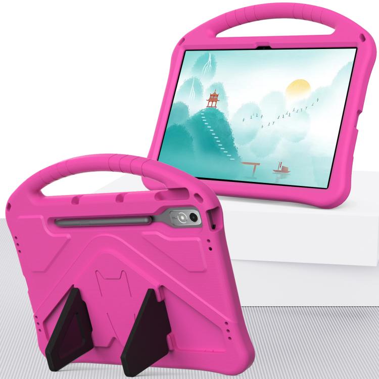 For Lenovo Xiaoxin Pad Pro 12.7 2025 EVA Shockproof Tablet Case with Holder(Rose Red) - Lenovo by buy2fix | Online Shopping UK | buy2fix