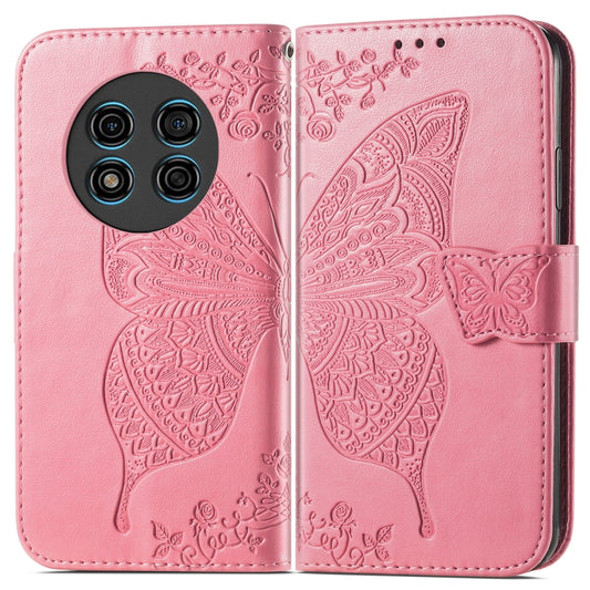 For Ulefone Note 15 Butterfly Love Flower Embossed Leather Phone Case(Pink) by buy2fix