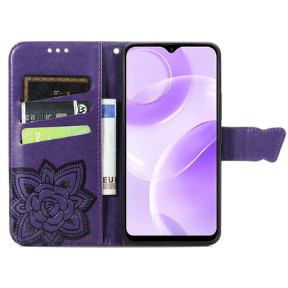 For Ulefone Note 15 Butterfly Love Flower Embossed Leather Phone Case(Purple) by buy2fix