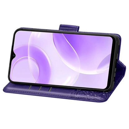 For Ulefone Note 15 Butterfly Love Flower Embossed Leather Phone Case(Purple) by buy2fix