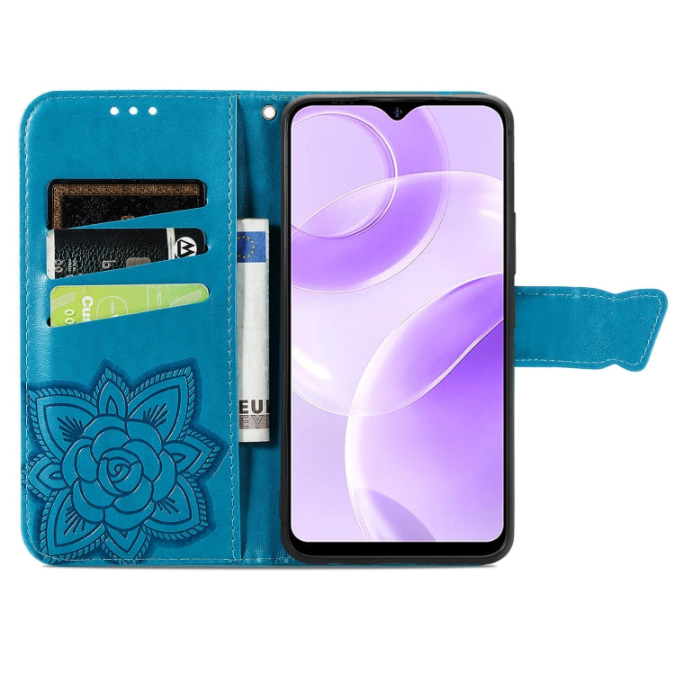 For Ulefone Note 15 Butterfly Love Flower Embossed Leather Phone Case(Blue) by buy2fix