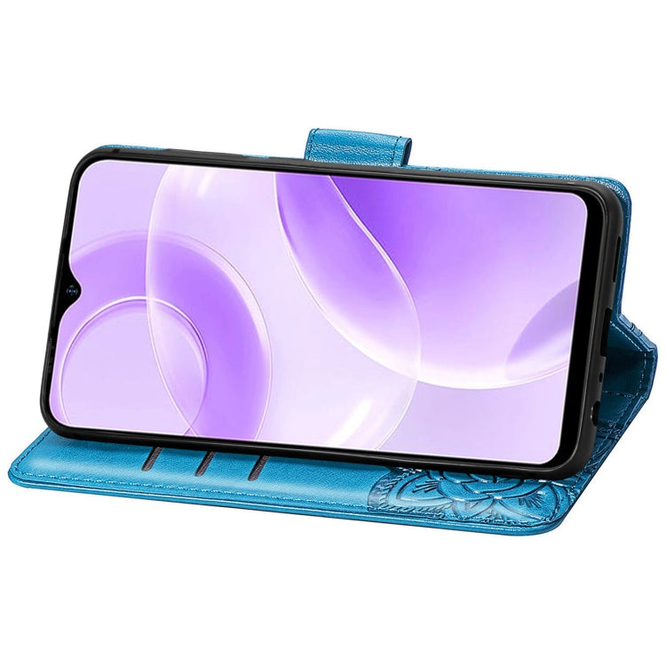 For Ulefone Note 15 Butterfly Love Flower Embossed Leather Phone Case(Blue) by buy2fix