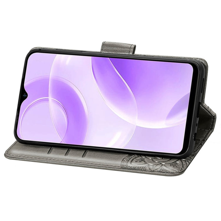 For Ulefone Note 15 Butterfly Love Flower Embossed Leather Phone Case(Gray) by buy2fix