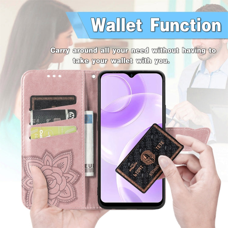 For Ulefone Note 15 Butterfly Love Flower Embossed Leather Phone Case(Blue) by buy2fix