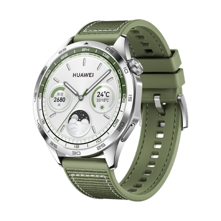 For Huawei Watch 4 Nylon Silicone Leather Watch Band(Green) by buy2fix