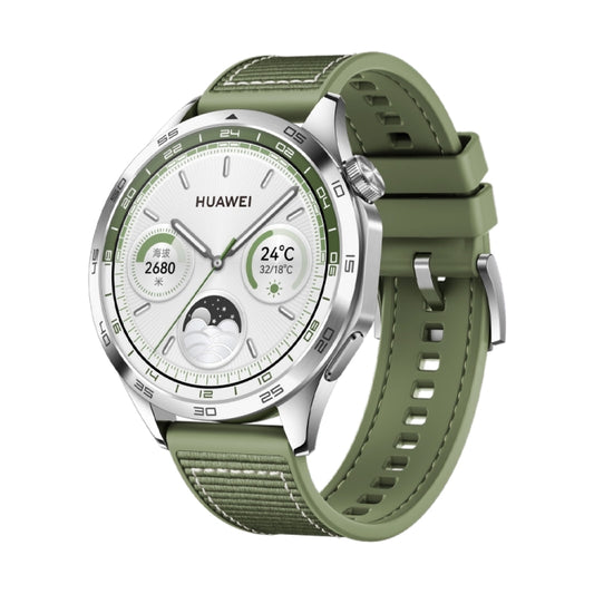 For Huawei Watch 4 Nylon Silicone Leather Watch Band(Green) by buy2fix