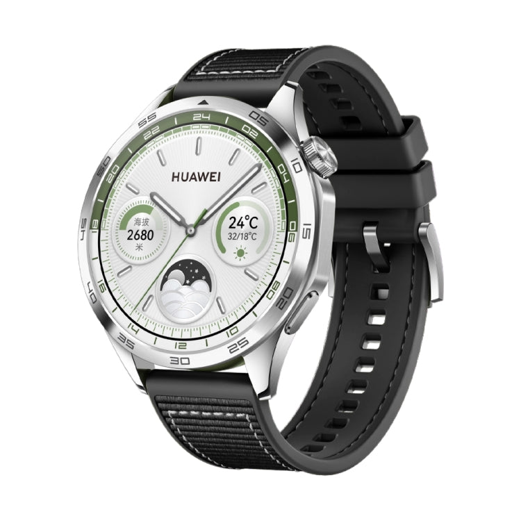 For Huawei Watch 4 Pro Nylon Silicone Leather Watch Band(Black) by buy2fix