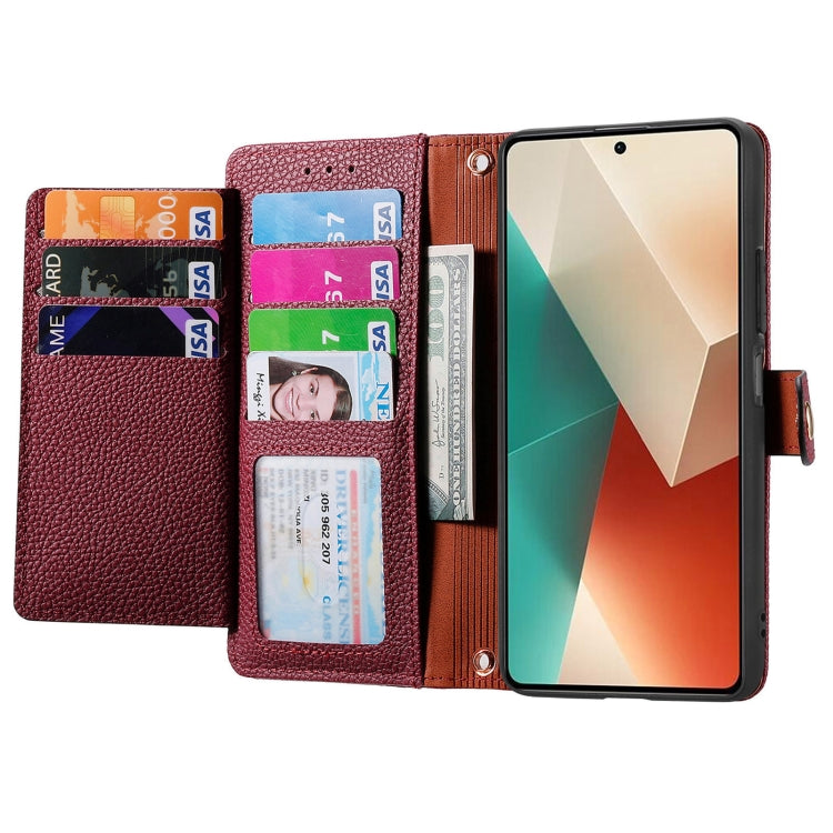 For Xiaomi Redmi Note 13 Pro 4G Love Zipper Lanyard Leather Phone Case(Red) - Xiaomi Cases by buy2fix | Online Shopping UK | buy2fix