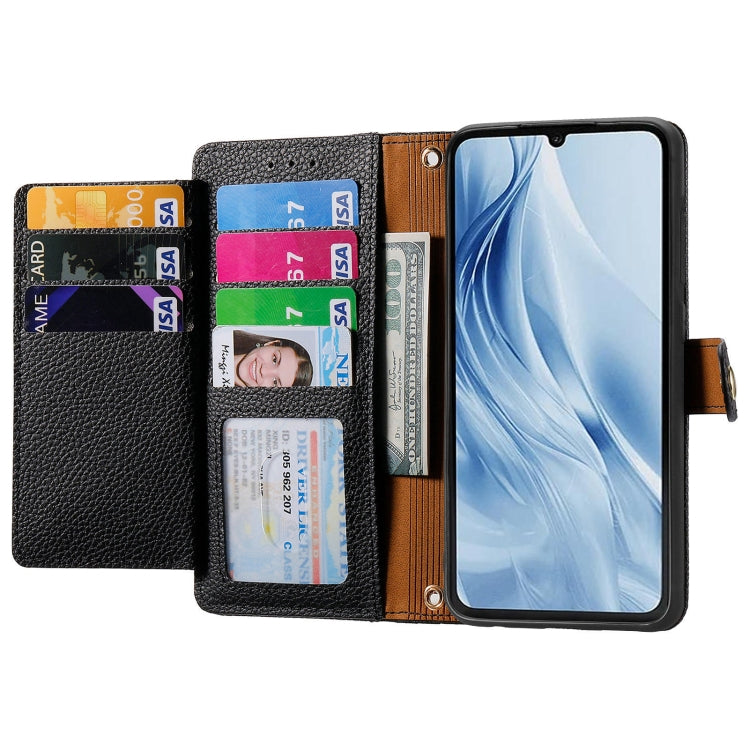 For Xiaomi Redmi 13C 5G Love Zipper Lanyard Leather Phone Case(Black) by buy2fix