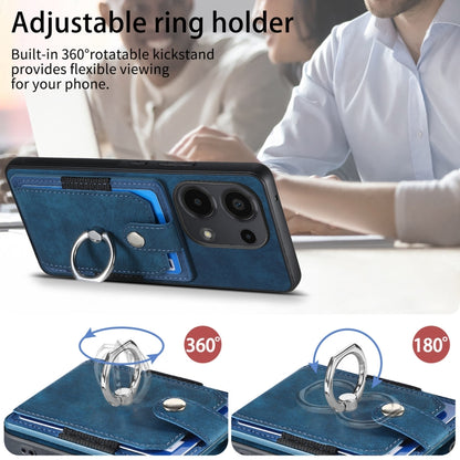 For Xiaomi Redmi Note 13 Pro 4G Retro Skin-feel Ring Card Wallet Phone Case(Blue) - Xiaomi Cases by buy2fix | Online Shopping UK | buy2fix