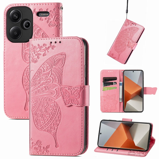 For Xiaomi Redmi Note 13 Pro+ Butterfly Love Flower Embossed Leather Phone Case(Pink) - Xiaomi Cases by buy2fix | Online Shopping UK | buy2fix