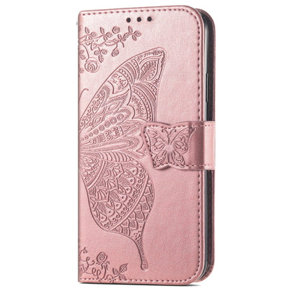 For Xiaomi Redmi K70 Butterfly Love Flower Embossed Leather Phone Case(Rose Gold) - Xiaomi Cases by buy2fix | Online Shopping UK | buy2fix