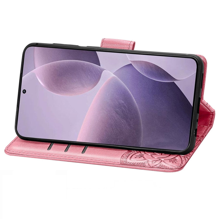 For Xiaomi Redmi K70 Butterfly Love Flower Embossed Leather Phone Case(Pink) - Xiaomi Cases by buy2fix | Online Shopping UK | buy2fix