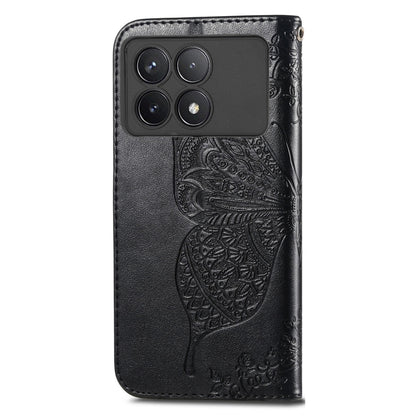 For Xiaomi Redmi K70 Butterfly Love Flower Embossed Leather Phone Case(Black) by buy2fix