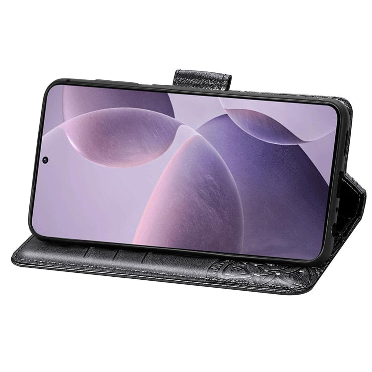 For Xiaomi Redmi K70 Butterfly Love Flower Embossed Leather Phone Case(Black) by buy2fix