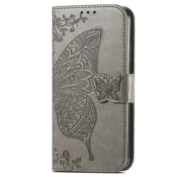 For Xiaomi Redmi K70 Butterfly Love Flower Embossed Leather Phone Case(Grey) by buy2fix