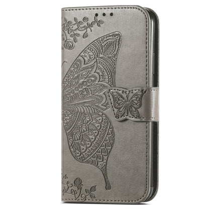 For Xiaomi Redmi K70 Butterfly Love Flower Embossed Leather Phone Case(Grey) by buy2fix