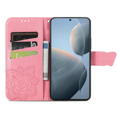 For Xiaomi Redmi K70E Butterfly Love Flower Embossed Leather Phone Case(Pink) - Xiaomi Cases by buy2fix | Online Shopping UK | buy2fix