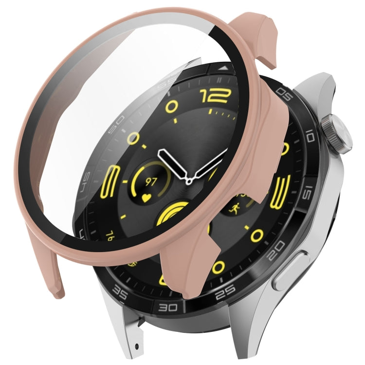 For Huawei Watch GT 4 46mm PC + Tempered Film Integrated Watch Protective Case(Pink) by buy2fix