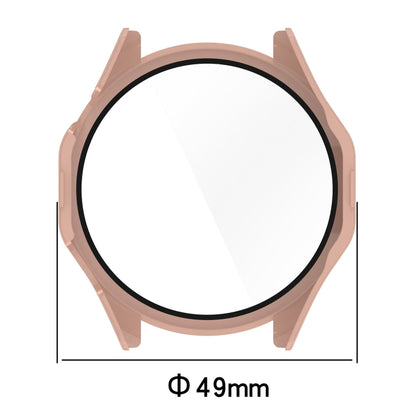 For Huawei Watch GT 4 46mm PC + Tempered Film Integrated Watch Protective Case(Pink) by buy2fix