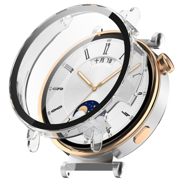 For Huawei Watch GT 4 41mm PC + Tempered Film Integrated Watch Protective Case(Transparent) by buy2fix