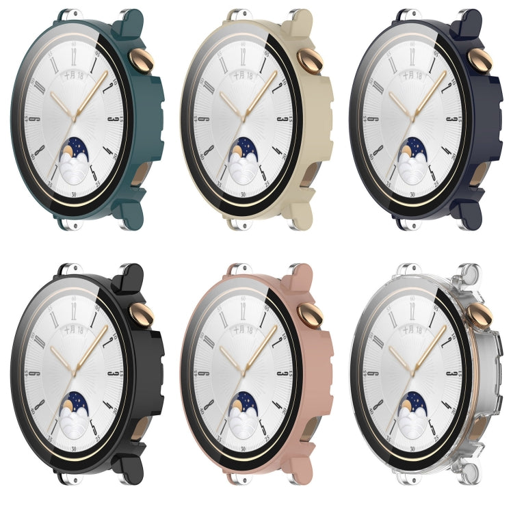 For Huawei Watch GT 4 41mm PC + Tempered Film Integrated Watch Protective Case(Black) by buy2fix