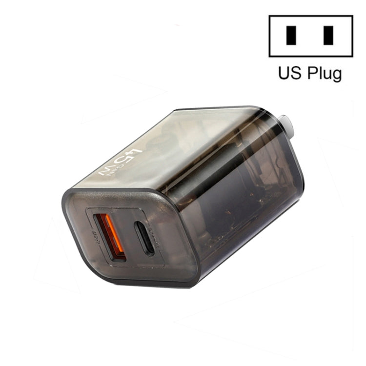 45PQ 45W PD25W + QC3.0 20W USB Fully Compatible Super Fast Charger, US Plug(Transparent Gray) by buy2fix