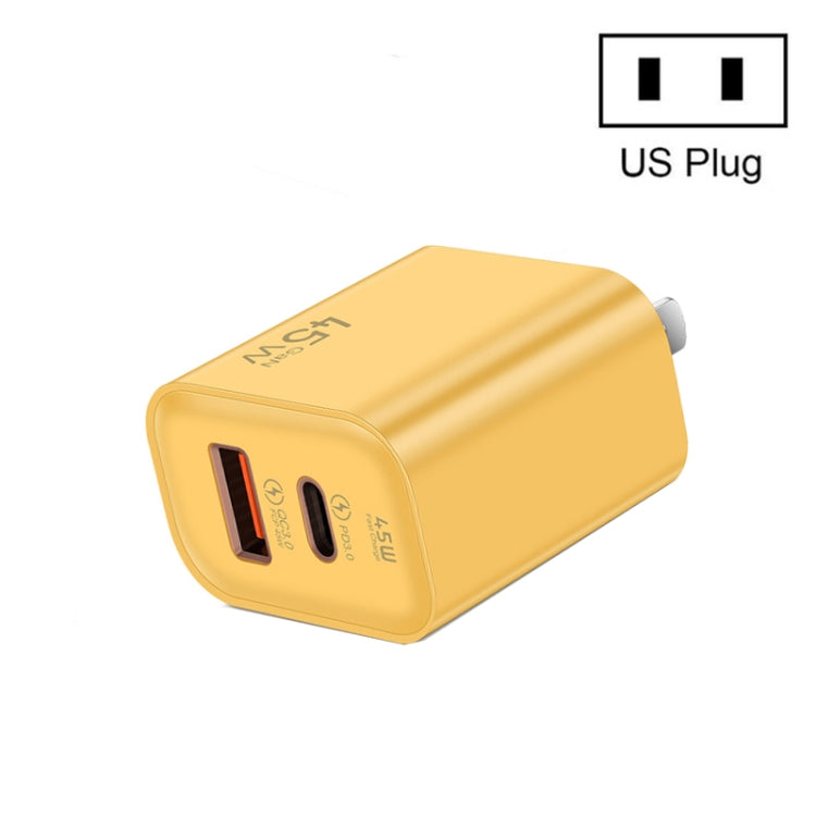 45PQ 45W PD25W + QC3.0 20W USB Fully Compatible Super Fast Charger, US Plug(Yellow) by buy2fix