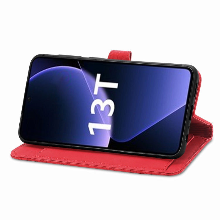 For Xiaomi Redmi K60 Ultra Embossed Flower Zipper Leather Phone Case(Red) - Xiaomi Cases by buy2fix | Online Shopping UK | buy2fix