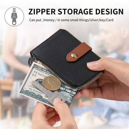 For Samsung Galaxy Z Flip5 5G Crossbody Litchi Electroplated Case-film Integrated Zipper Wallet Phone Case(Black) - Galaxy Z Flip5 Cases by buy2fix | Online Shopping UK | buy2fix