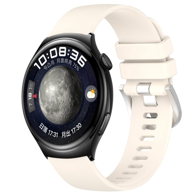 For Huawei Watch 4 22mm Liquid Glossy Silver Buckle Silicone Watch Band(Starlight Color) by buy2fix