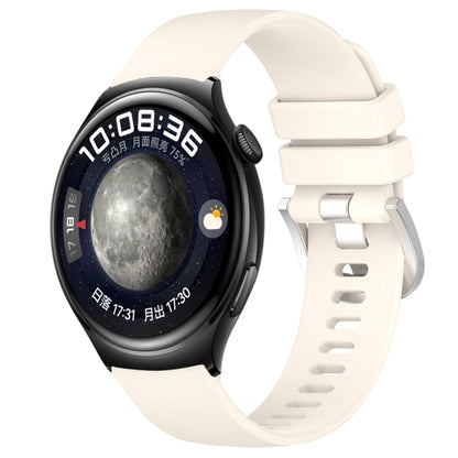 For Huawei Watch 4 22mm Liquid Glossy Silver Buckle Silicone Watch Band(Starlight Color) by buy2fix