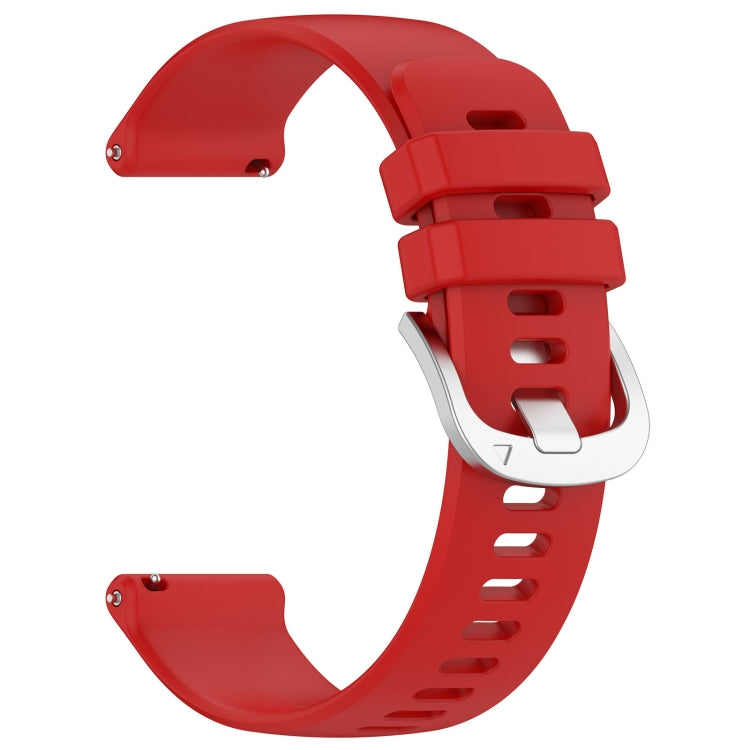For Huawei Watch 4 Pro 22mm Liquid Glossy Silver Buckle Silicone Watch Band(Red) by buy2fix