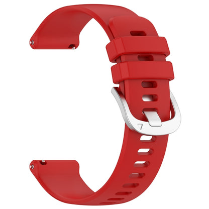 For Huawei Watch 4 Pro 22mm Liquid Glossy Silver Buckle Silicone Watch Band(Red) by buy2fix