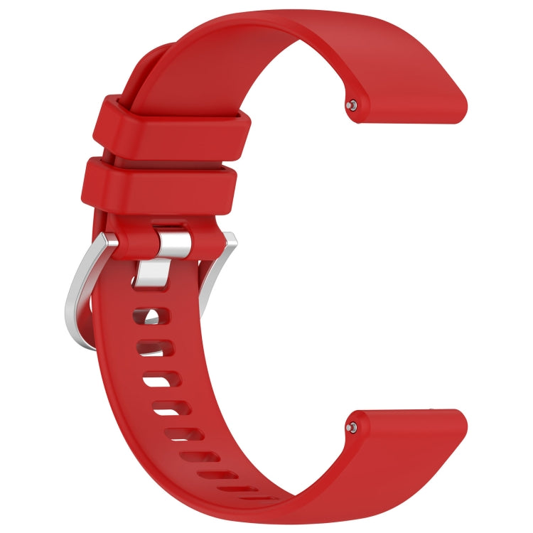 For Huawei Watch 4 Pro 22mm Liquid Glossy Silver Buckle Silicone Watch Band(Red) by buy2fix