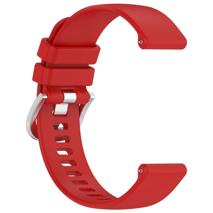 For Huawei Watch 4 Pro 22mm Liquid Glossy Silver Buckle Silicone Watch Band(Red) by buy2fix