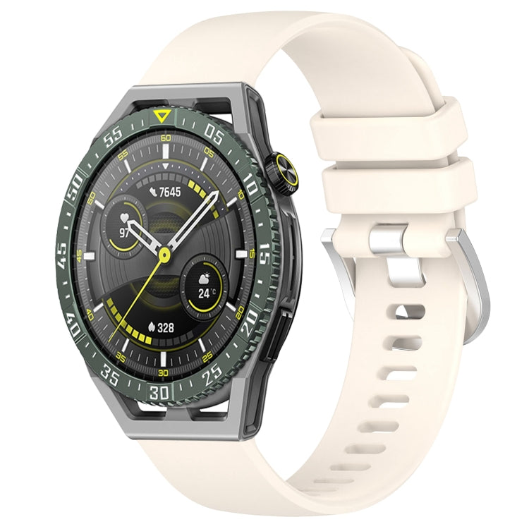 For Huawei Watch GT3 SE 22mm Liquid Glossy Silver Buckle Silicone Watch Band(Starlight Color) by buy2fix