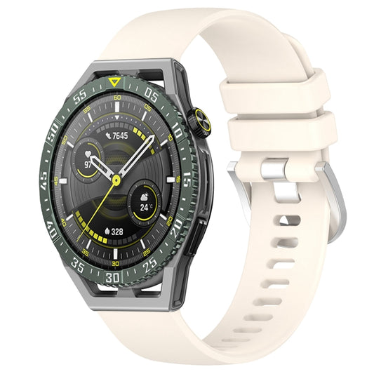 For Huawei Watch GT3 SE 22mm Liquid Glossy Silver Buckle Silicone Watch Band(Starlight Color) by buy2fix