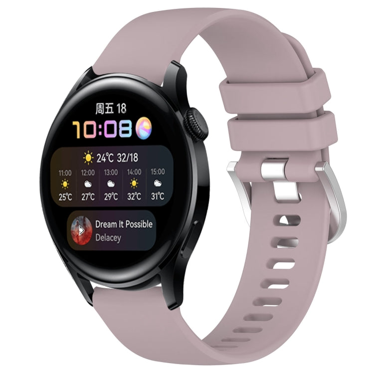 For Huawei Watch 3 22mm Liquid Glossy Silver Buckle Silicone Watch Band(Purple) by buy2fix